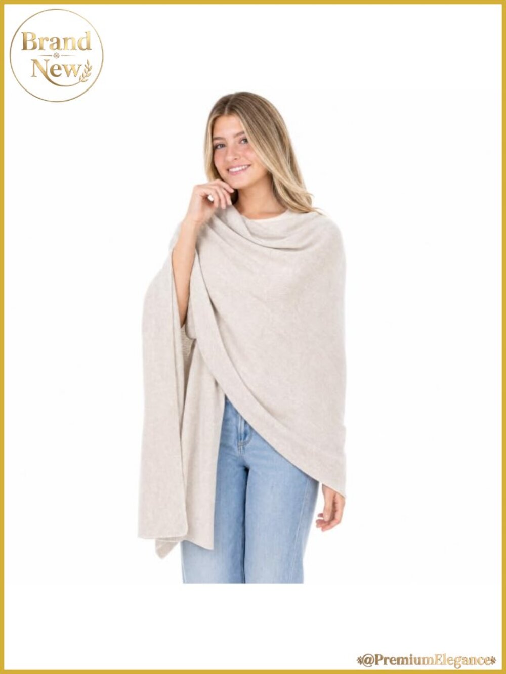 Cashmere Wool Blend Wrap Shawl Scarf Travel 78x27 Women